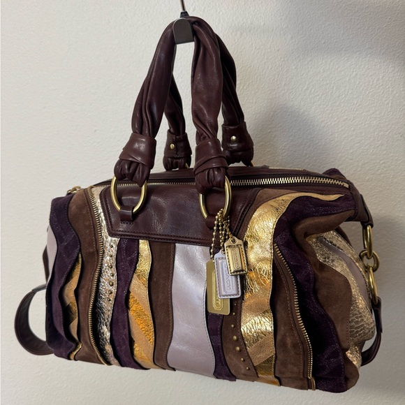Coach Handbags - SOLD 🚫 Vintage Coach Limited Edition Metallic Leather Large Sabrina y2k RARE